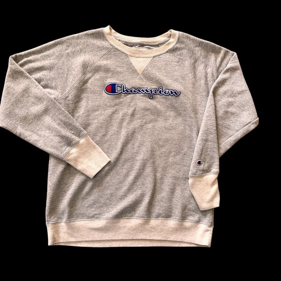 Women’s Champion Crewneck Sweater Size Medium Gray/beige - Picture 1 of 4